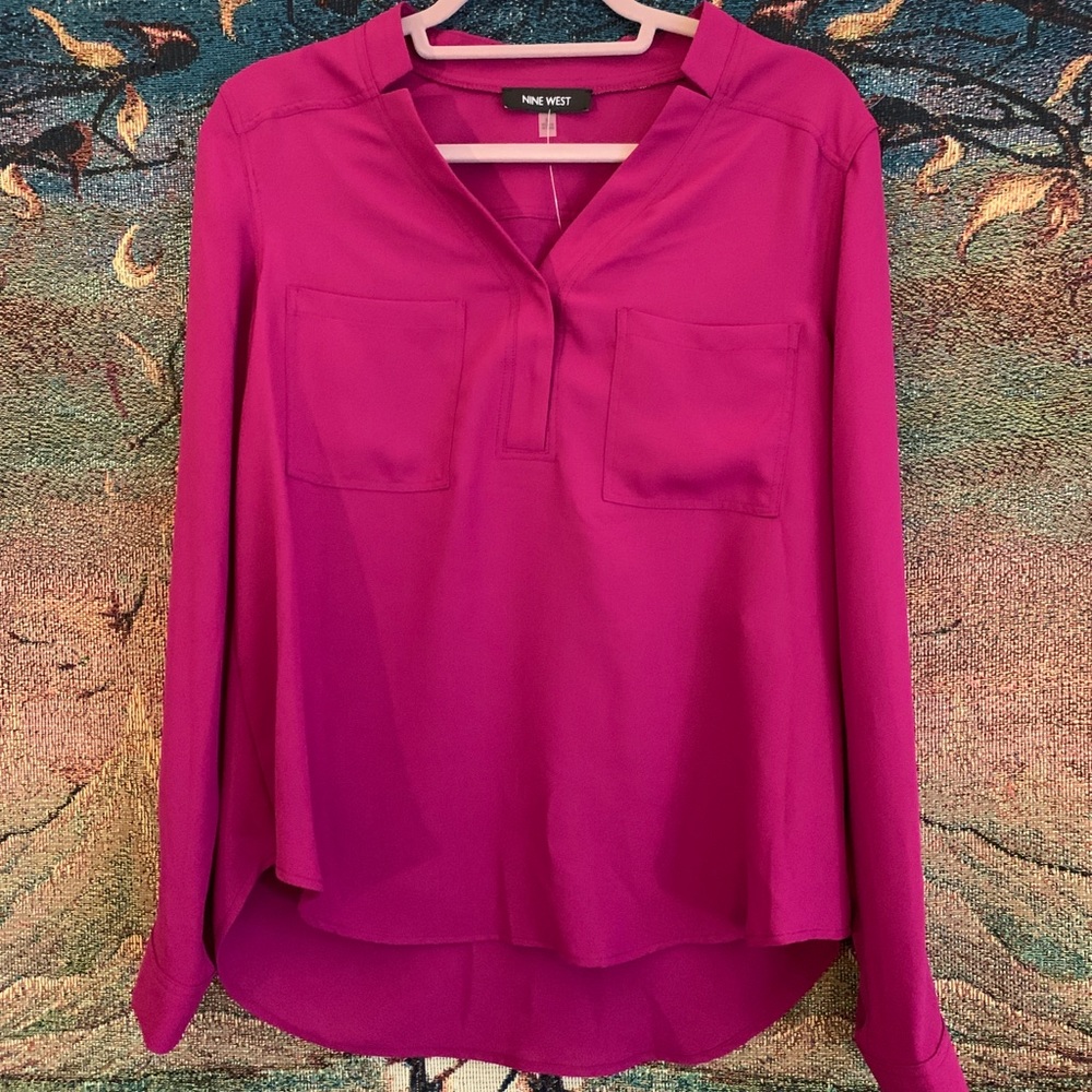 NWT Magenta long sleeve blouse